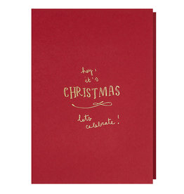 Papette Wenskaart - Hey, it's Christmas, Red - Dubbele kaart + Envelop
