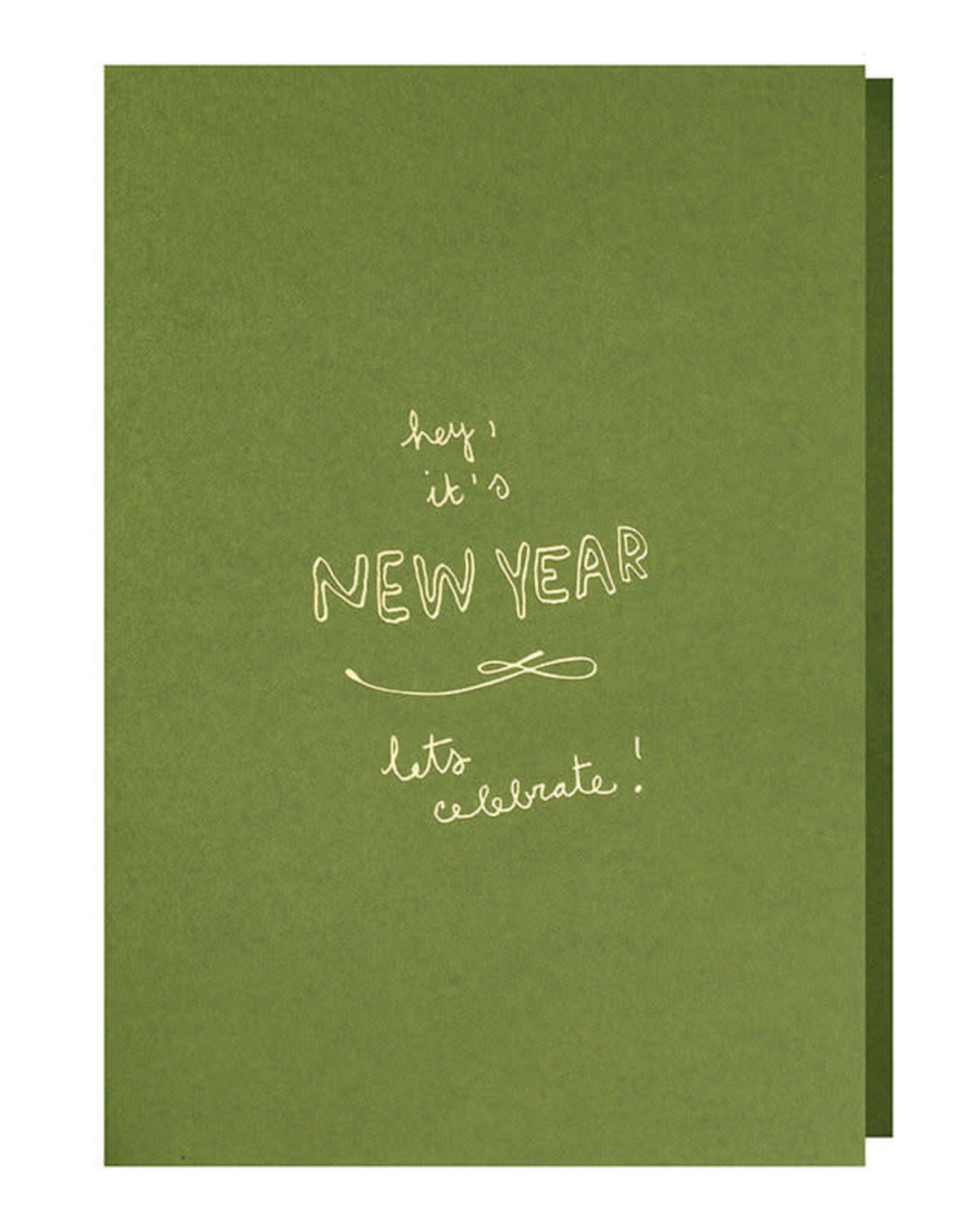 Papette Wenskaart - Hey, it's New year, Light green - Dubbele kaart + Envelop