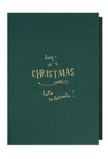 Papette Wenskaart - Hey, it's Christmas, Dark green - Dubbele kaart + Envelop