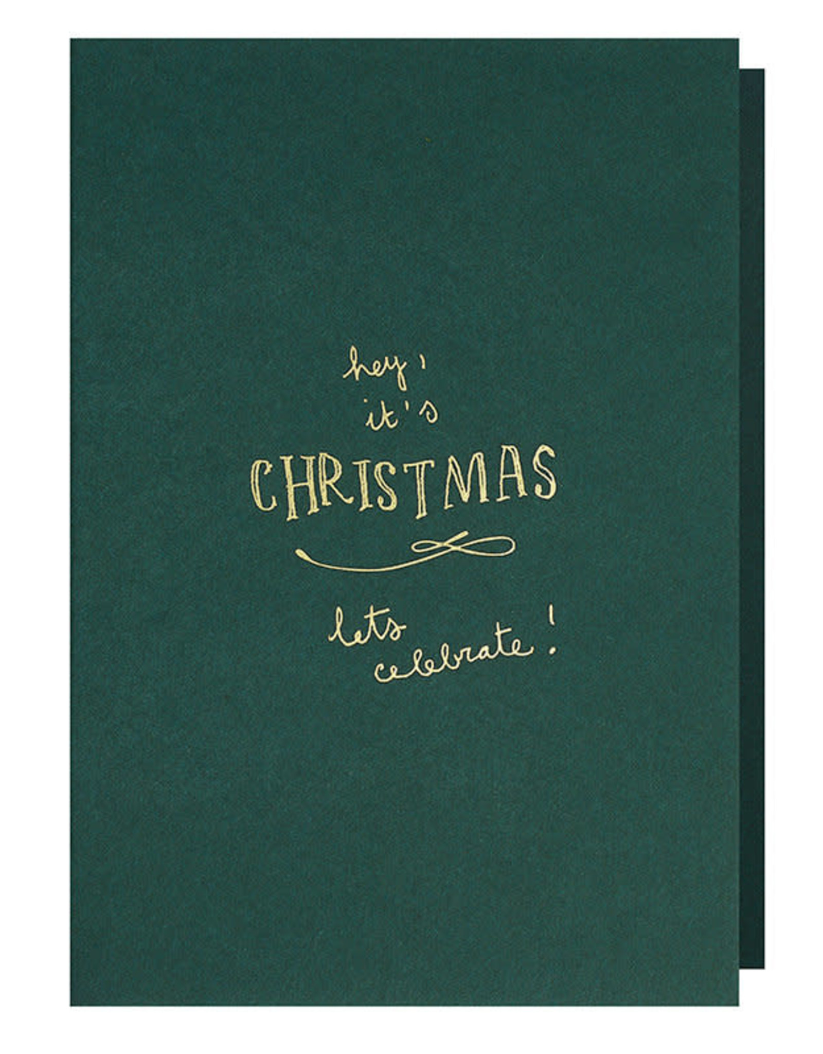 Papette Wenskaart - Hey, it's Christmas, Dark green - Dubbele kaart + Envelop