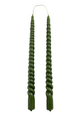Rustik Lys Kaars - Twisted  - Hunting Green - Dia 2,1 x 29cm