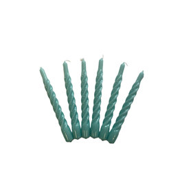 Kunst Industrien Kaars met een twist - Turquoise - 2st - Ø 2,2 x H 21cm