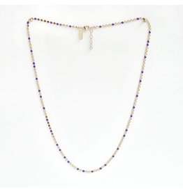 Judith Benita Ketting Molto Simple - Blauw - Messing Verguld (24K) - Lengte 43cm