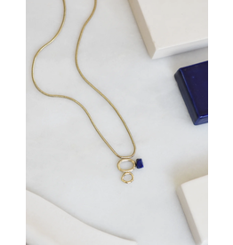 Judith Benita Ketting Galatée - Blue - Messing Verguld