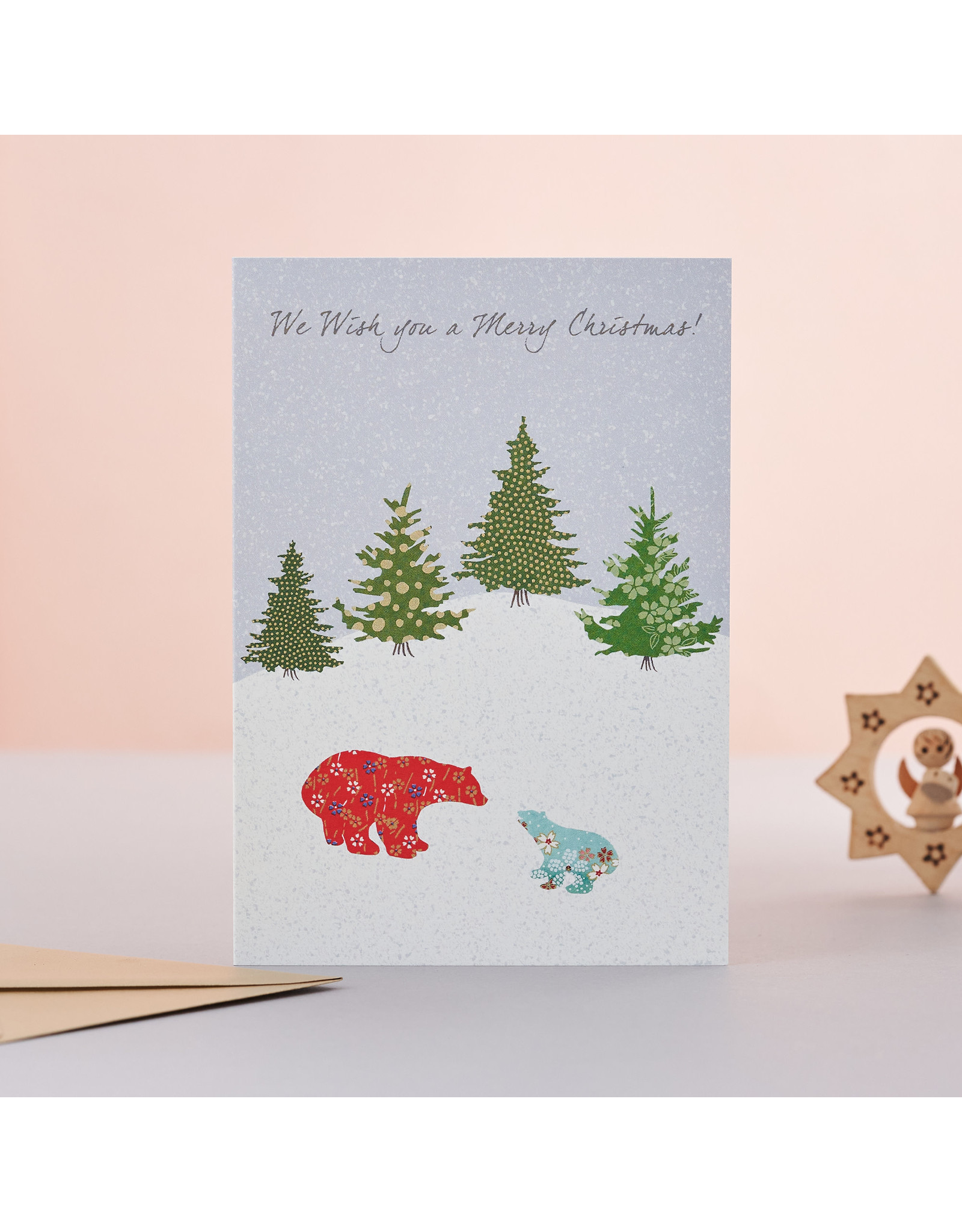 Eloise Hall Wenskaart, Kerst - Polar Bears & Tree - Dubbele Kaart + Envelop