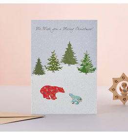 Eloise Hall Wenskaart, Kerst - Polar Bears & Tree - Dubbele Kaart + Envelop