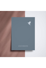 Print Things Wenskaart - Altijd in gedachten (Blauw) - Postkaart + Enveloppe