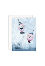 Leo La Douce Wenskaart - Ballonnen, Happy Birthday - Postkaart + Envelope - 10 x 15cm