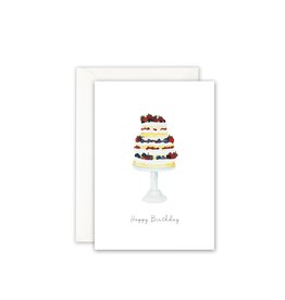 Leo La Douce Wenskaart - Taart om te vieren , Happy Birthday - Dubbele kaart + Envelope