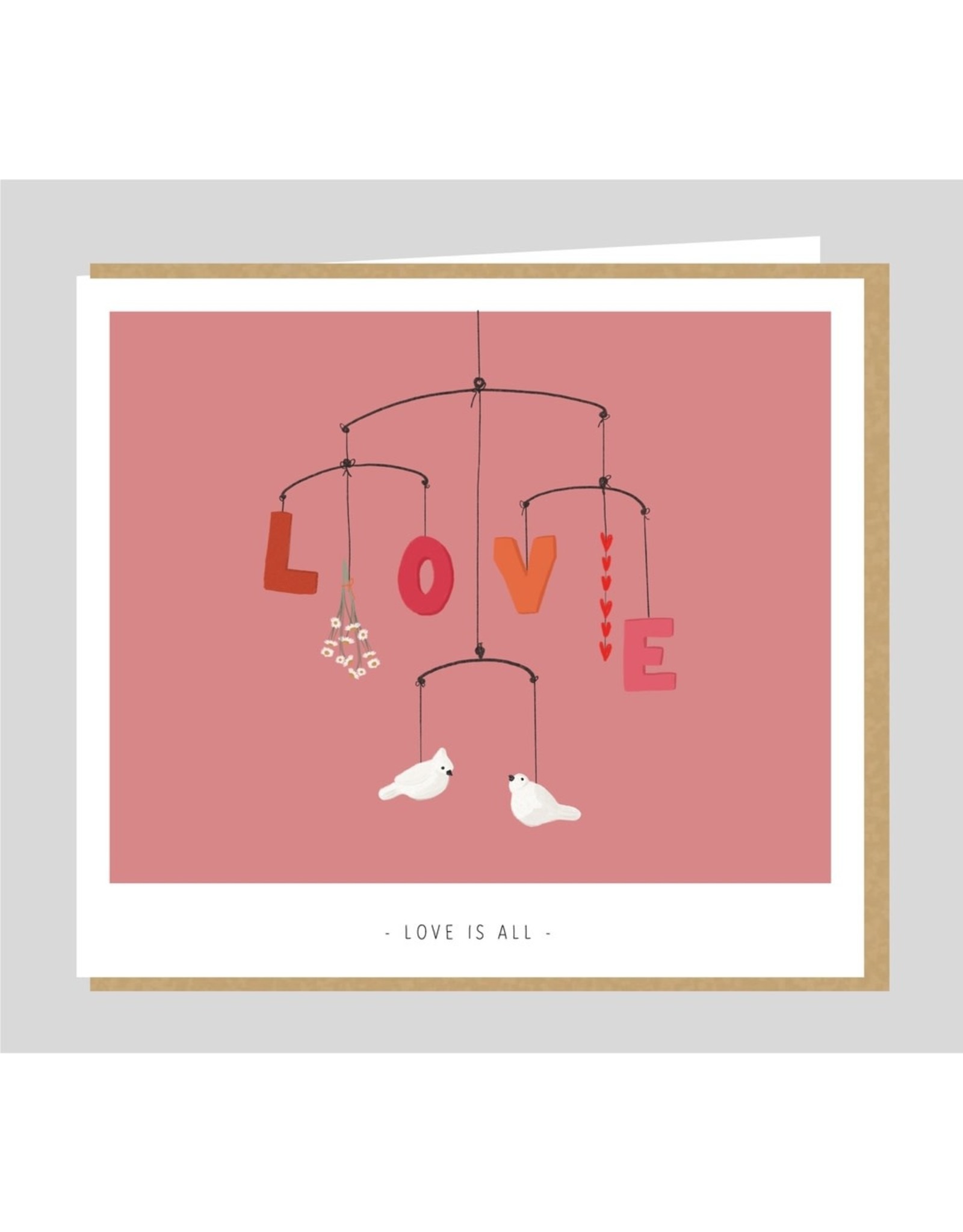 Studio Mie Wenskaart - Love is all - 12,5 x 14 cm