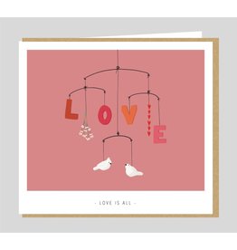 Studio Mie Wenskaart - Love is all - 12,5 x 14 cm