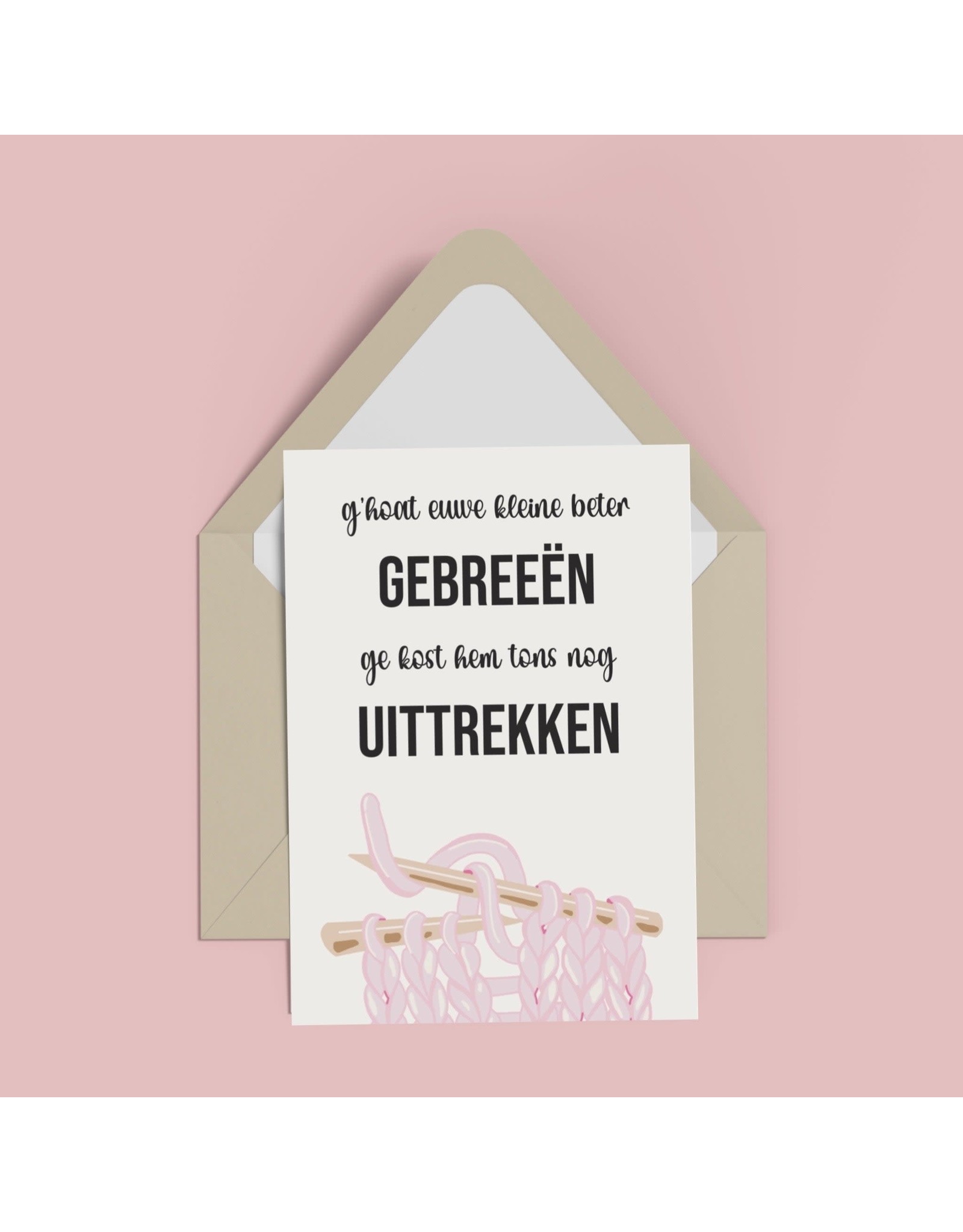 Atelier Moomade Wenskaart - Gebreeën - Postkaart + Envelop