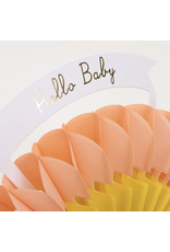 Meri Meri Wenskaart - Honeycomb Rainbow, Hello Baby + Envelop