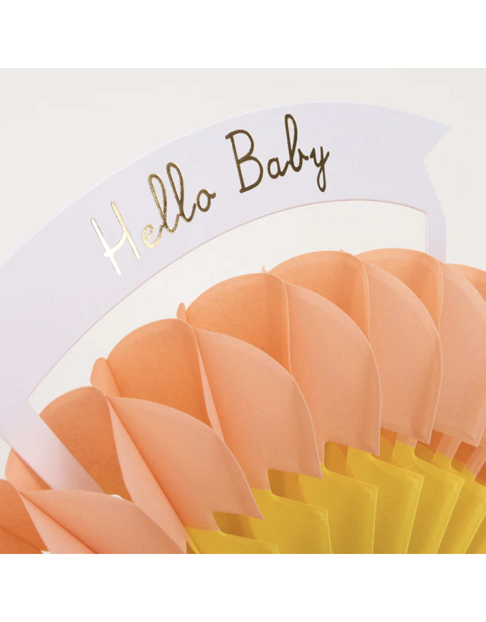 Meri Meri Wenskaart - Honeycomb Rainbow, Hello Baby + Envelop