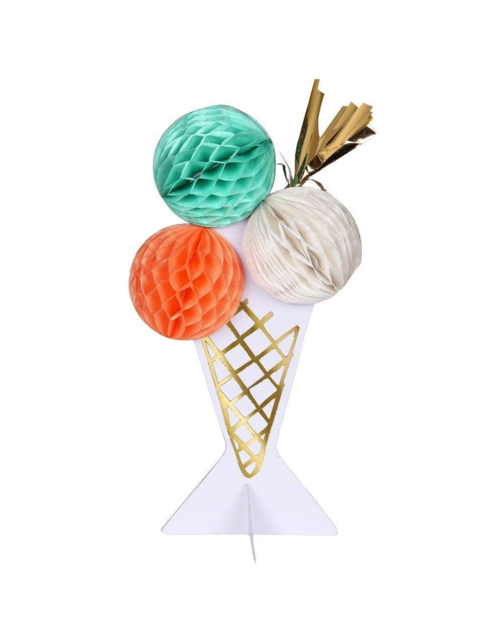 Meri Meri Wenskaart - Ice Cream - Honeycomb + Envelop  - Happy Birthday