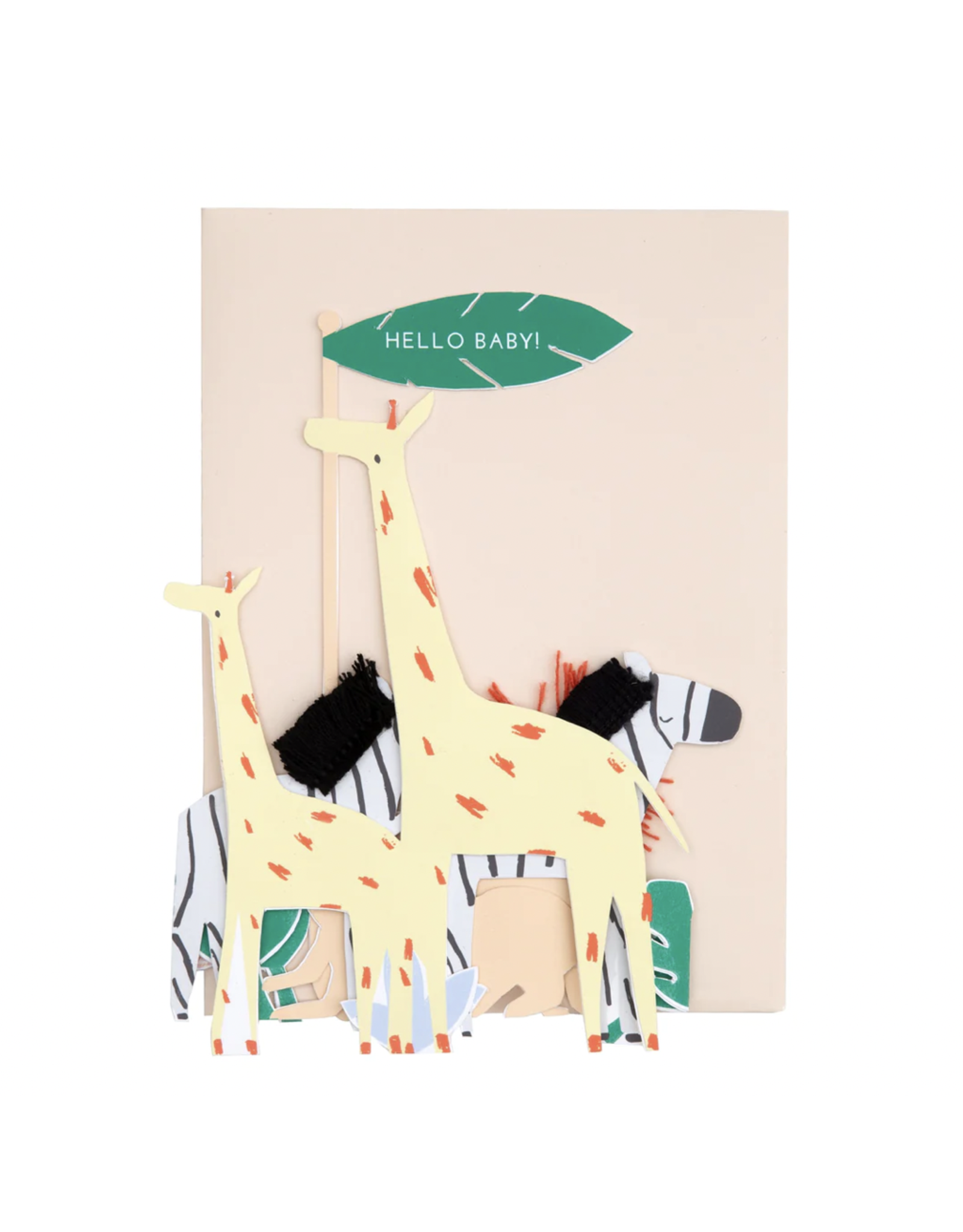 Meri Meri Wenskaart - Safari Baby Card + Envelope   - Congratulations