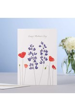 Eloise Hall Wenskaart - Lupines & Poppies, Mother's Day - Dubbele Kaart + Envelop