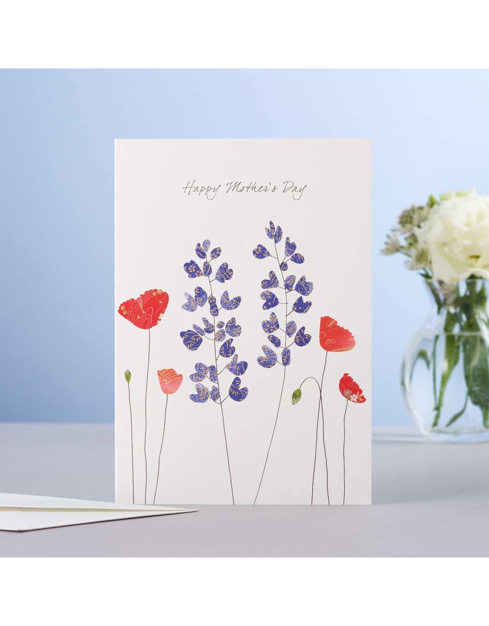 Eloise Hall Wenskaart - Lupines & Poppies, Mother's Day - Dubbele Kaart + Envelop