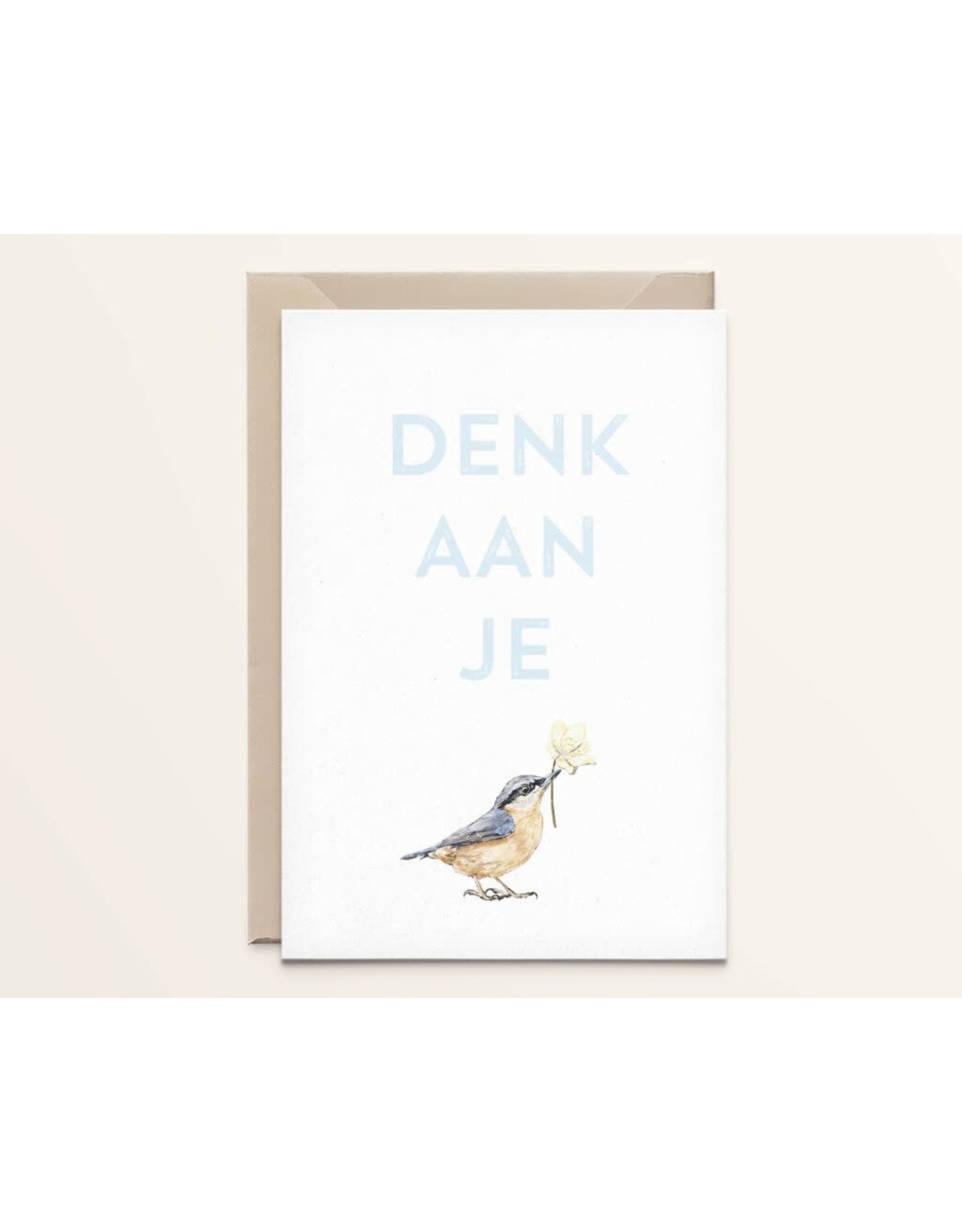Kathings Wenskaart - Boomkleverje Denk aan je - Dubbele kaart + Envelope