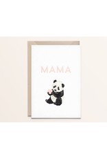 Kathings Wenskaart - Panda Mama - Dubbele kaart + Envelope