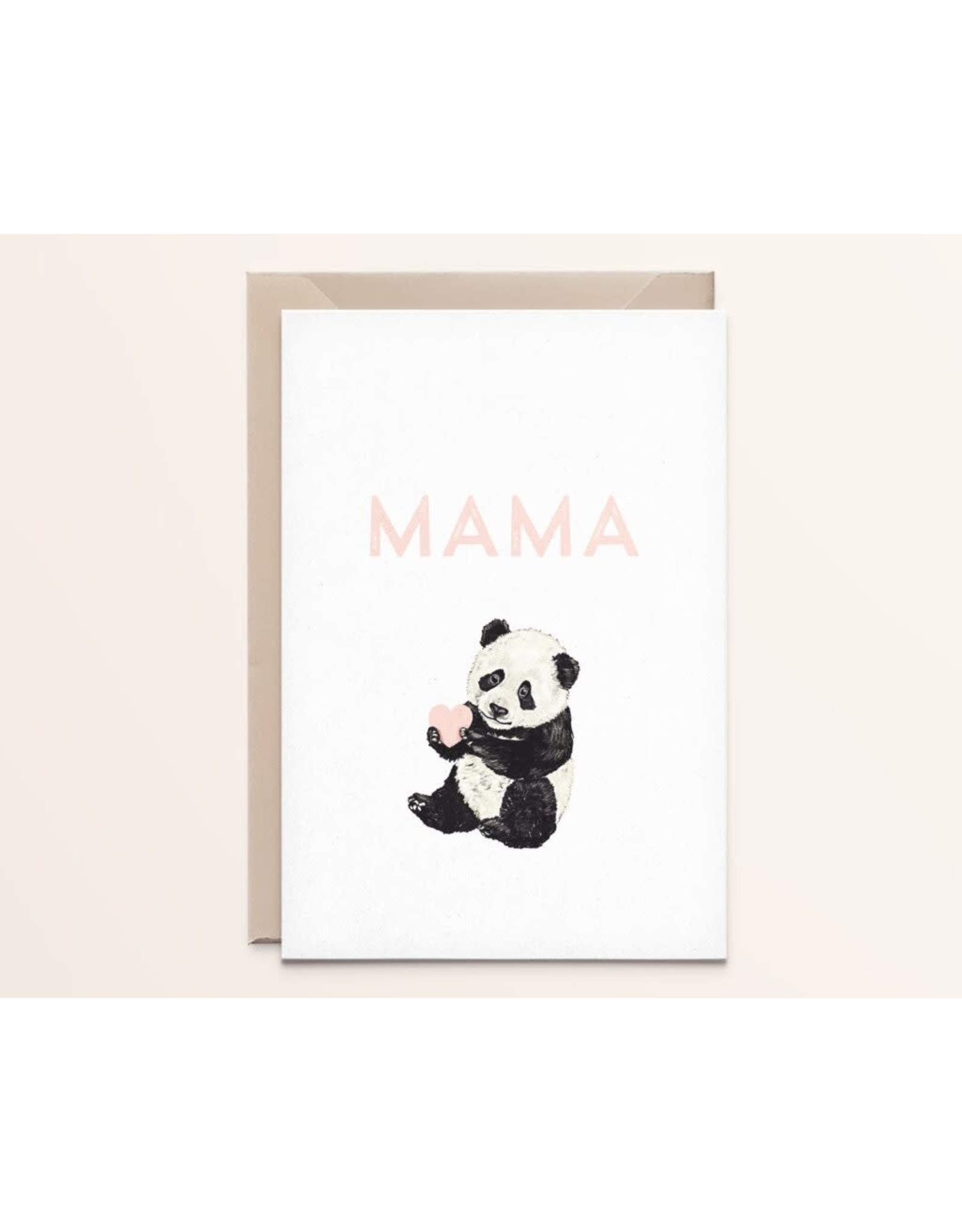 Kathings Wenskaart - Panda Mama - Dubbele kaart + Envelope