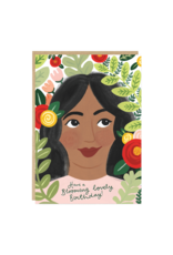 Jade Fisher Wenskaart - Dahlia, Blooming - Dubbele kaart + Envelop