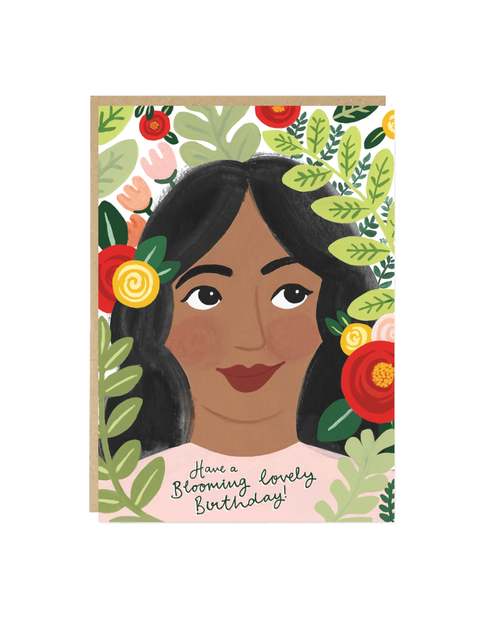 Jade Fisher Wenskaart - Dahlia, Blooming - Dubbele kaart + Envelop