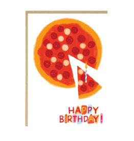 Jade Fisher Wenskaart - Pizza, Happy birthday - Dubbele kaart + Envelop