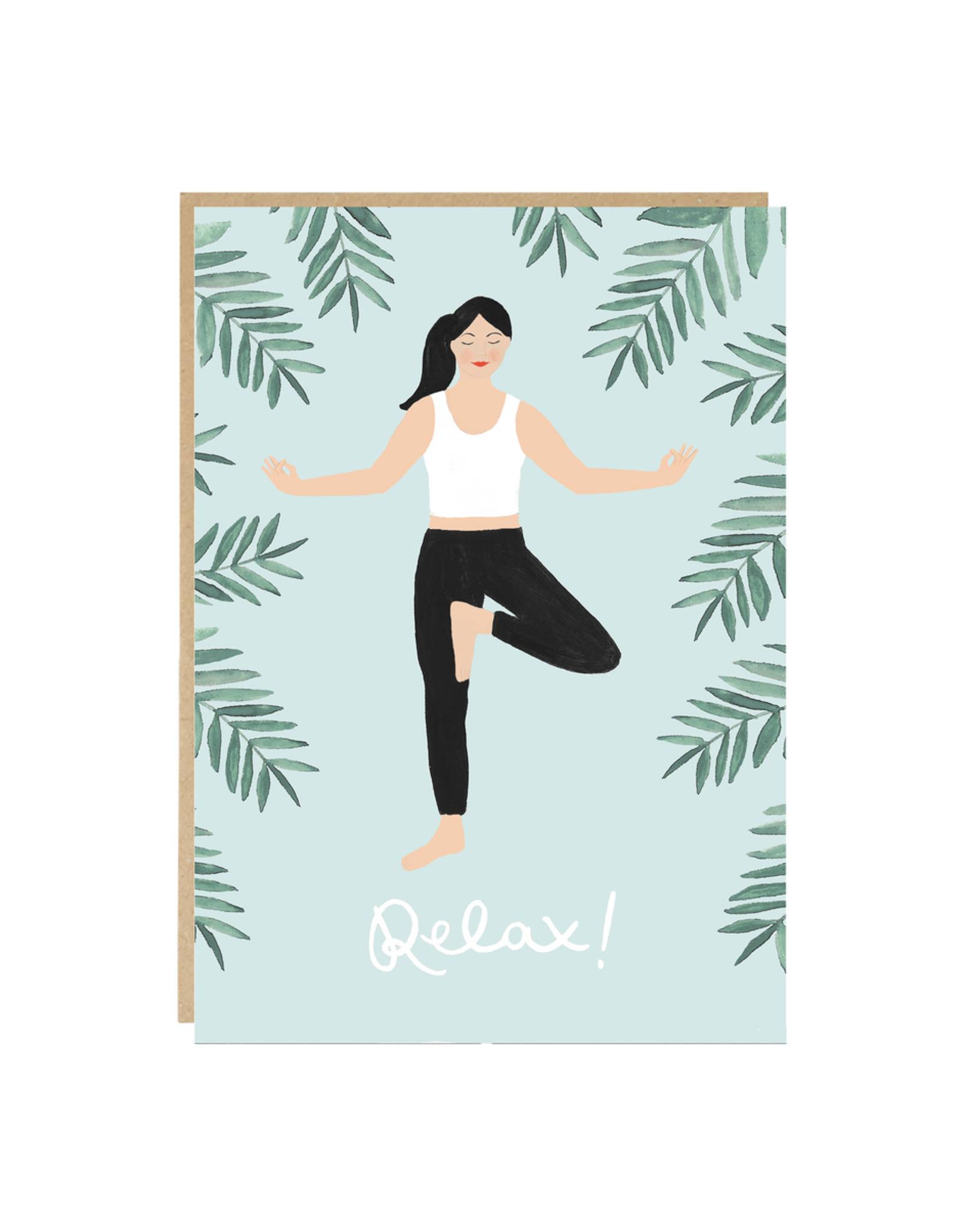 Jade Fisher Wenskaart - Yogi, Relax - Dubbele kaart + Envelop