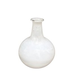 De weldaad Vaasje Opaline -  Wit, gerecycled glas - 10 x 10 x 10 cm