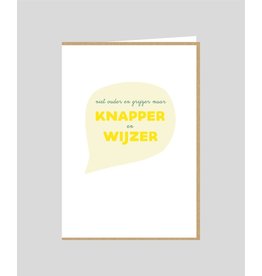 Studio Mie Wenskaart - Knapper en Wijzer - Dubbele kaart + Envelop