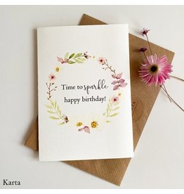 Karta Wenskaart - Lentekrans, Sparkle Birthday - Postkaart + Envelop