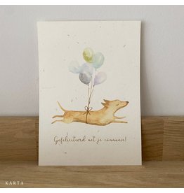 Karta Wenskaart - Happy Doggo - Postkaart + Envelop