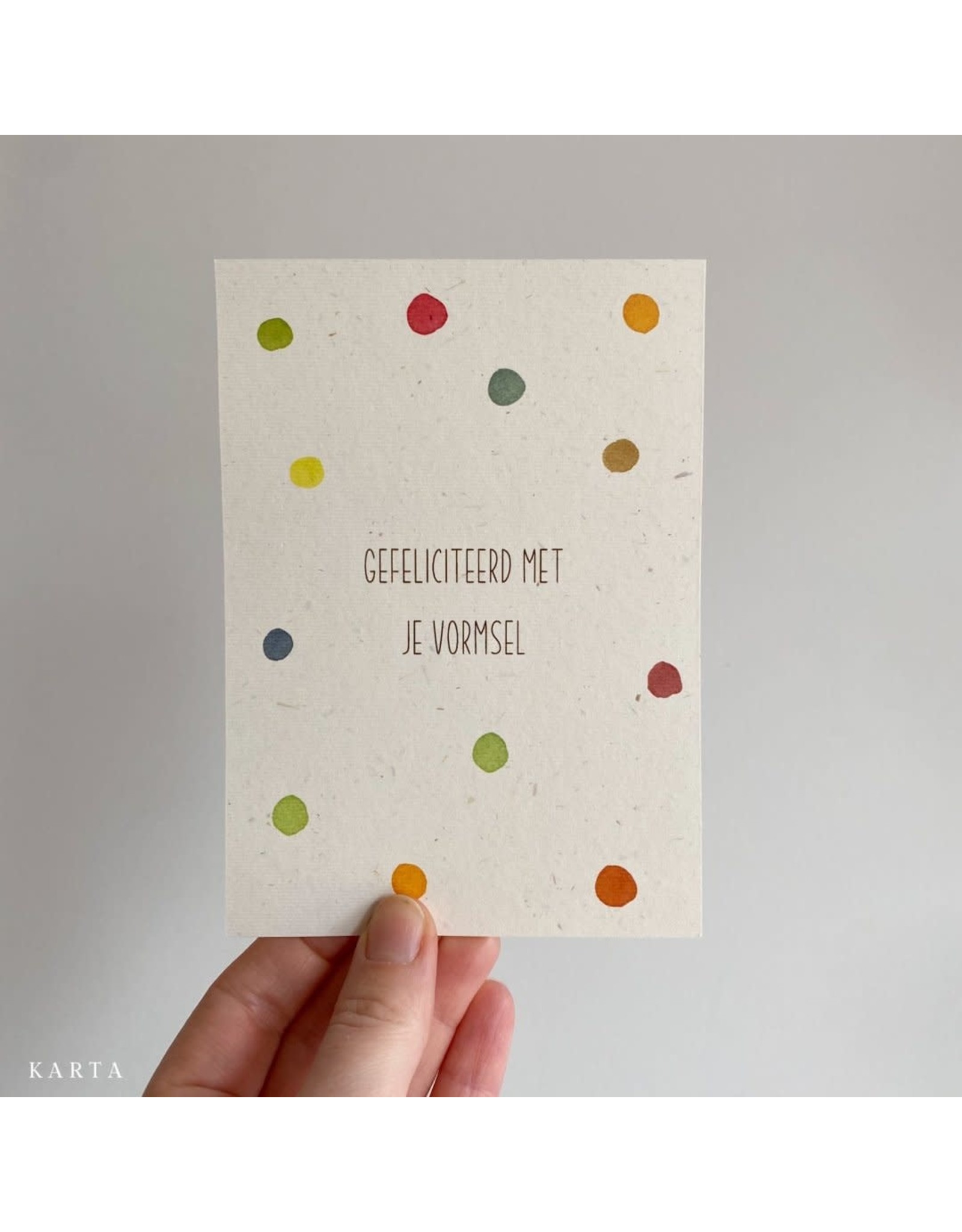 Karta Wenskaart - Vormsel Confetti - Postkaart + Envelop