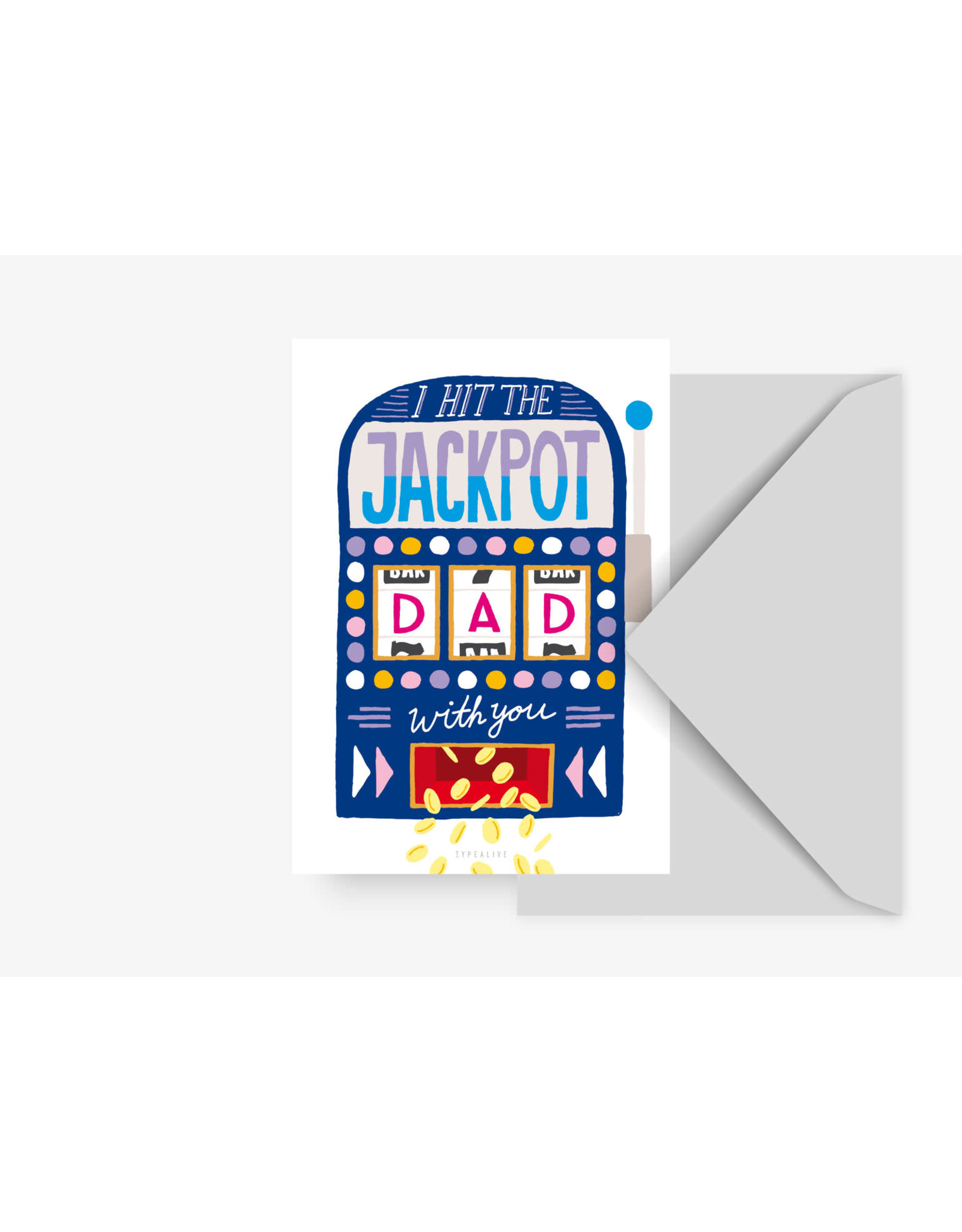 Typealive Wenskaart - Jackpot Dad - Postkaart + Envelop