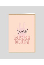 Studio Mie Wenskaart - Dikke duim - Dubbele kaart + Envelop