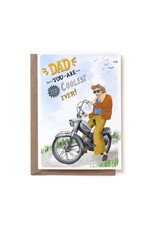 Reddish Design Wenskaart - Coolest Dad, moter - Dubbele kaart + Envelop