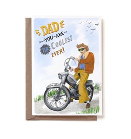 Reddish Design Wenskaart - Coolest Dad, moter - Dubbele kaart + Envelop