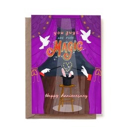 Reddish Design Wenskaart - Magic Anniversary - Dubbele kaart + Envelop