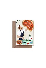 Reddish Design Wenskaart - I love you more than pizza - Dubbele kaart + Envelope - 10 x 15cm