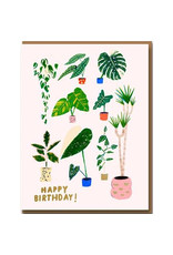 Carolyn Suzuki Goods Wenskaart - Happy BD Plants - Dubbele kaart + Envelop