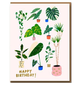 Carolyn Suzuki Goods Wenskaart - Happy BD Plants - Dubbele kaart + Envelop