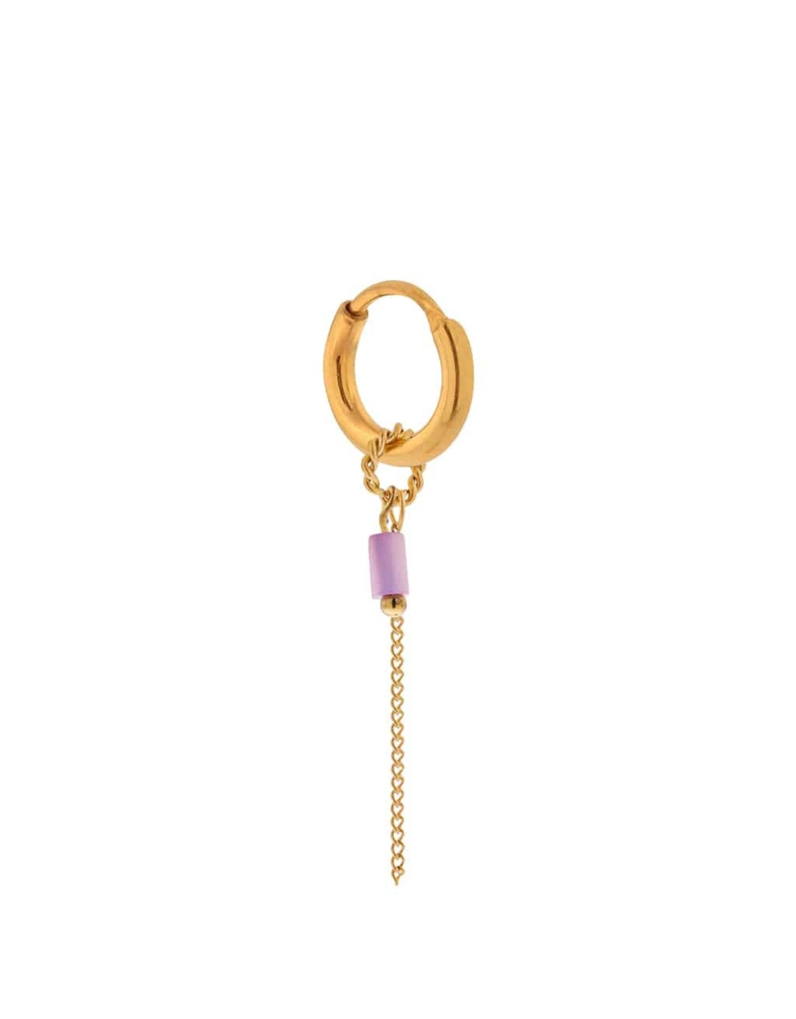 Label Kiki Single Hoop - Chain Violet - RVS