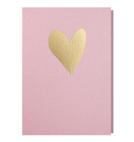 Papette Wenskaart - Hart, Baby Pink - Dubbele kaart + Envelop