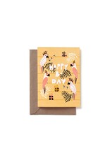 Reddish Design Wenskaart - Birthday Parrot - Dubbele kaart + Envelope - 10 x 15cm