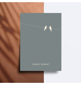 Print Things Wenskaart - Verdriet verbindt (Groen) - Postkaart + Enveloppe