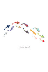 Eloise Hall Wenskaart - Koi Carp, Good luck - Dubbele Kaart + Envelop