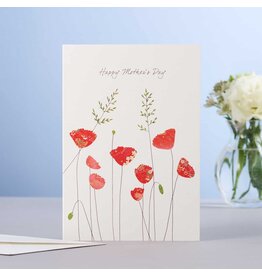 Eloise Hall Wenskaart - Poppies Mother's Day - Dubbele Kaart + Envelop