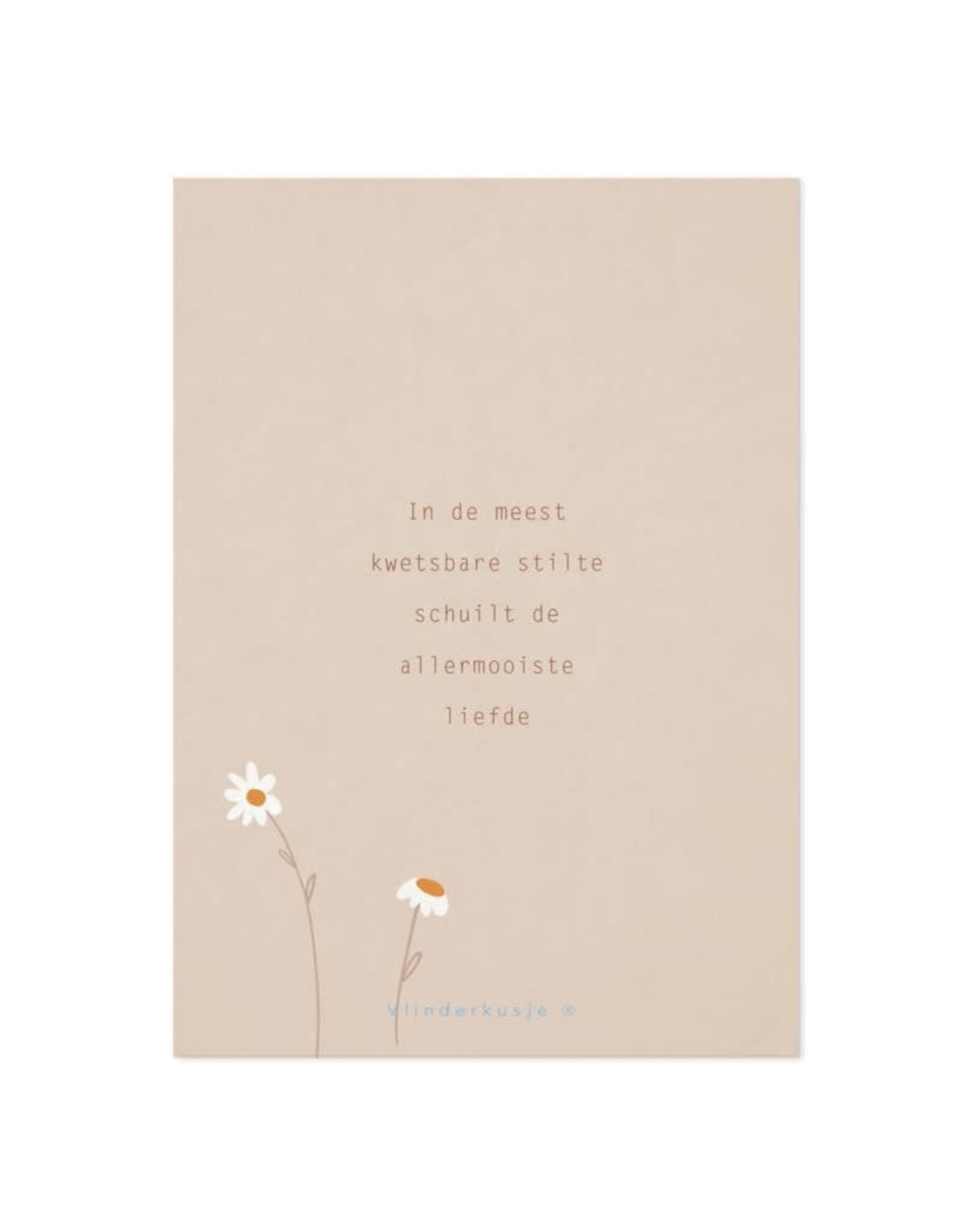Vlinderkusjes Wenskaart - Kwetsbare stilte - Postkaart + Envelop