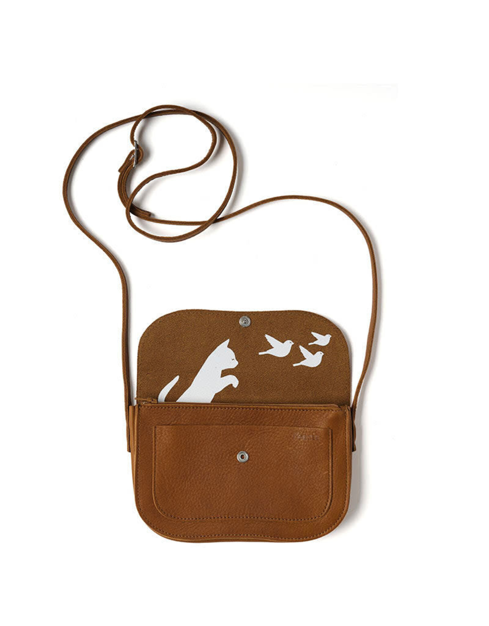 Keecie Cat Chase Bag, Cognac Used Look